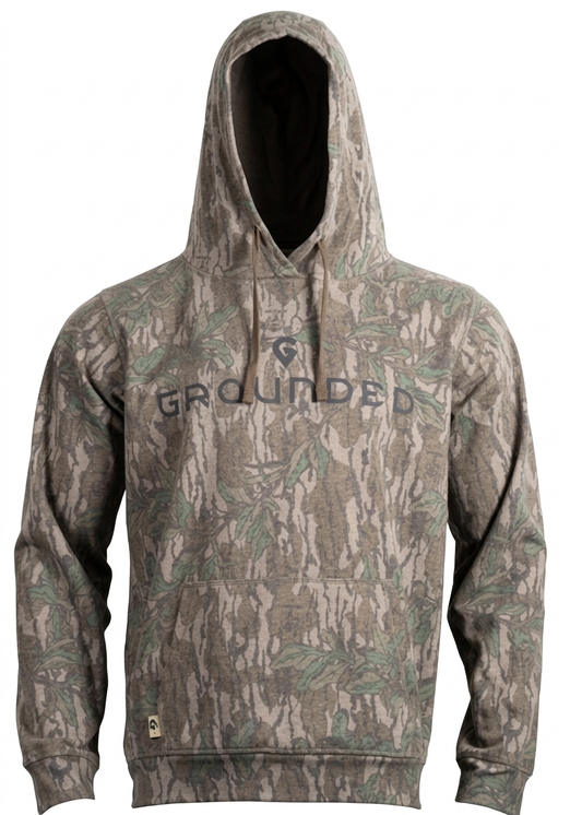 Grounded Mossy Oak Green Leaf Faded Hoodie