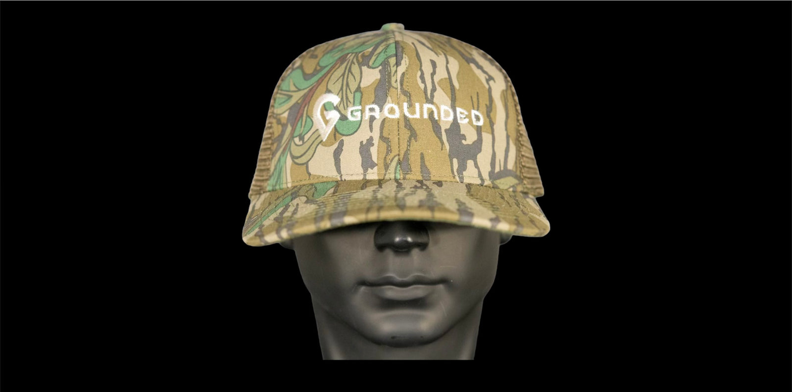 Green leaf mesh back hat