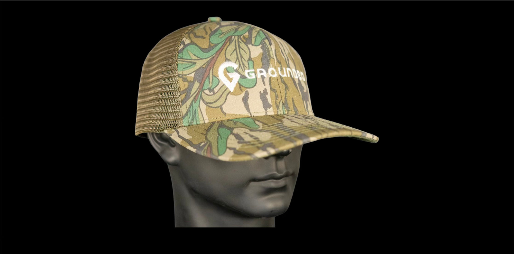 Green leaf mesh back hat